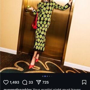 QUEEN OF SPARKLES Lime and Black Long Sleeve Dress